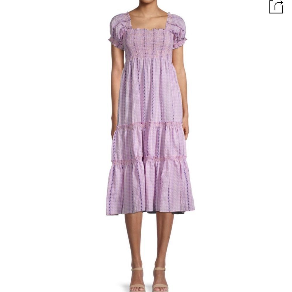 Caara Daphne smocked tiered dress.Size S